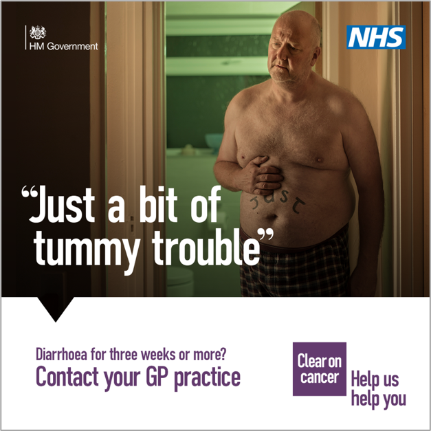 Man holding tummy